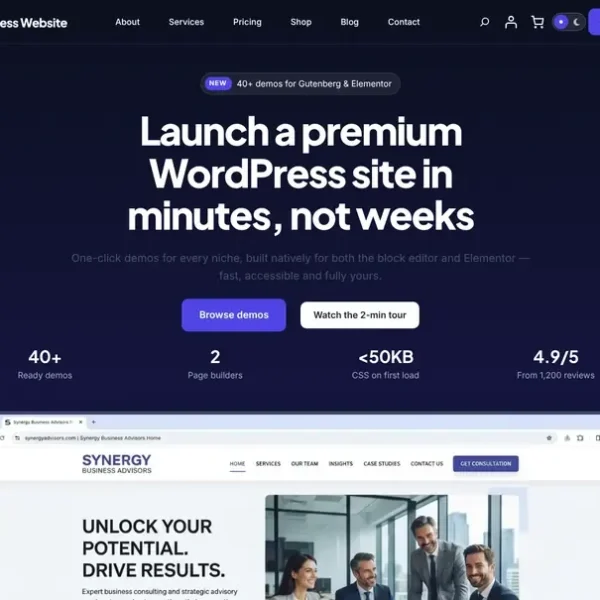 Base demo home page with a hero, services and latest posts