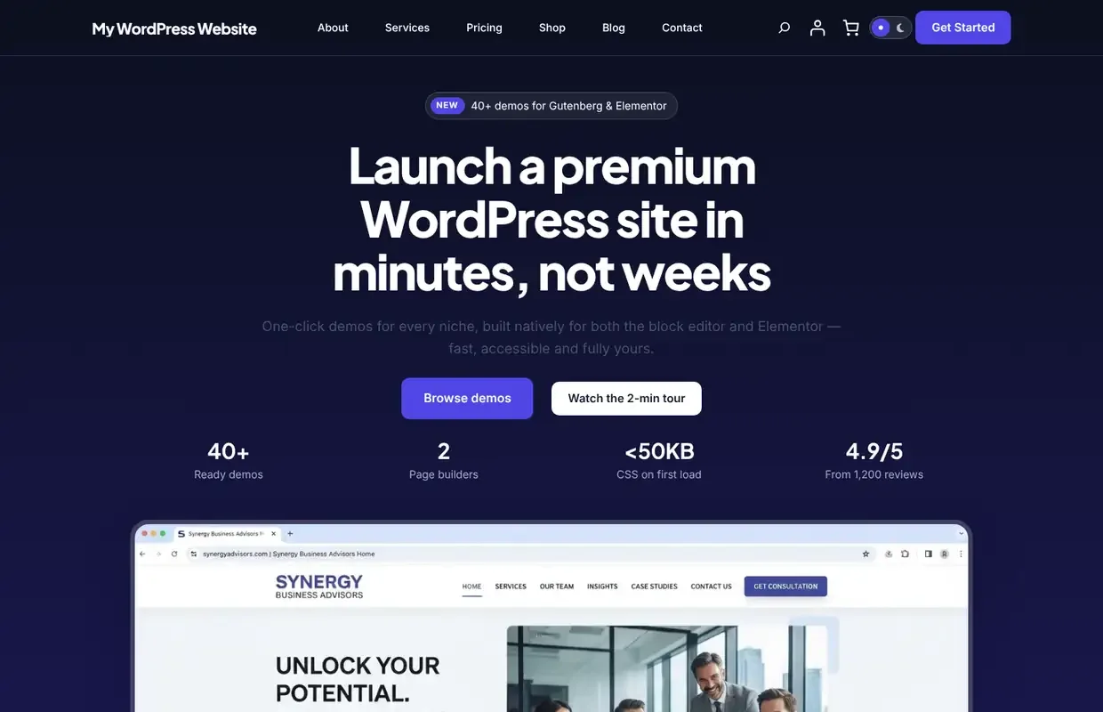 Base demo home page