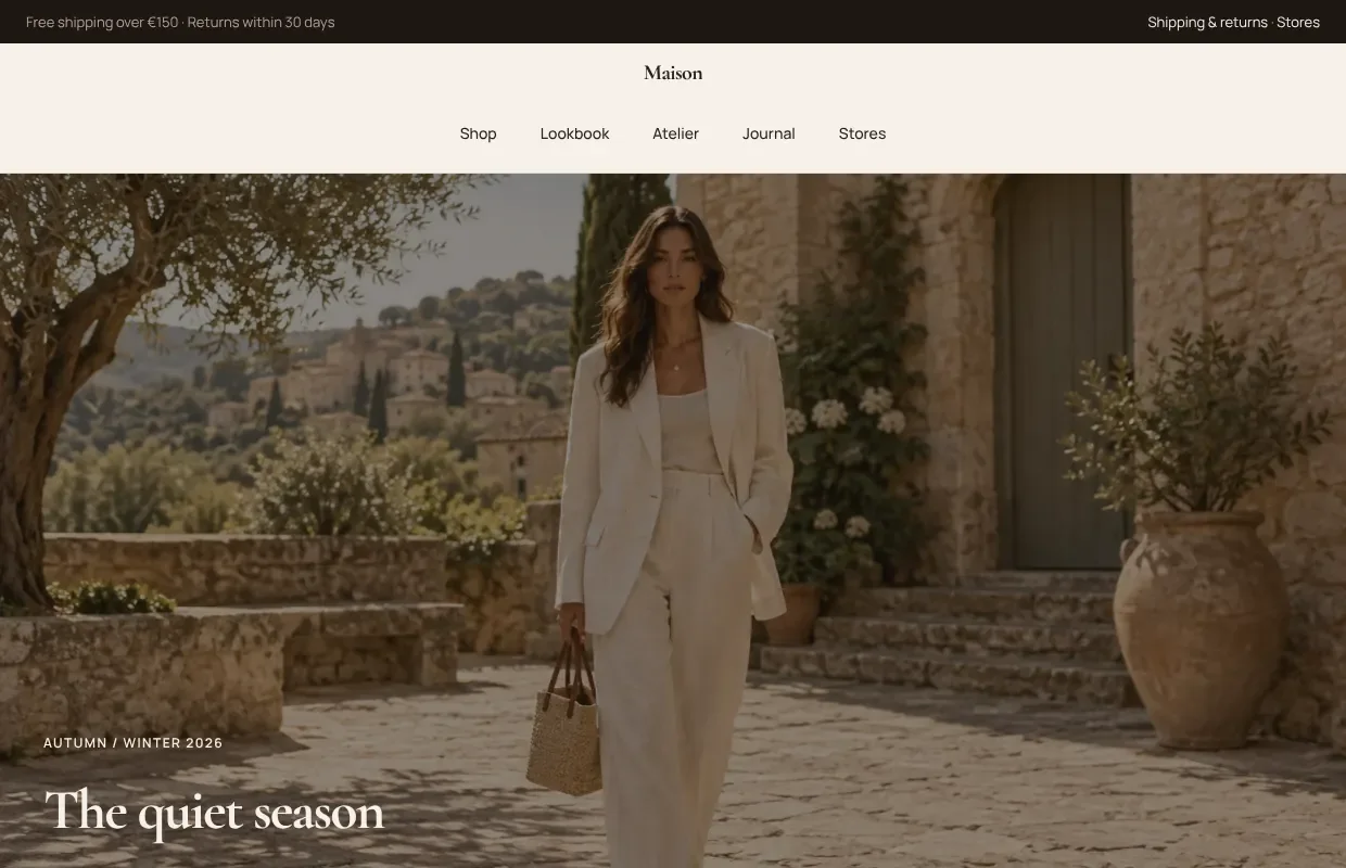 Maison demo home page